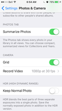 iOS 9 video resolution 720p in settings